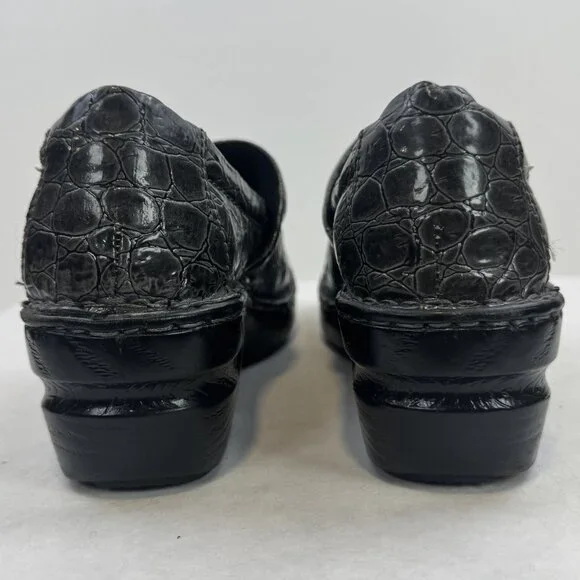 BOC Born Concept Womens Size 7 Gray Croc Faux Leather Peggy Slip On Clogs Shoes - Picture 4 of 15